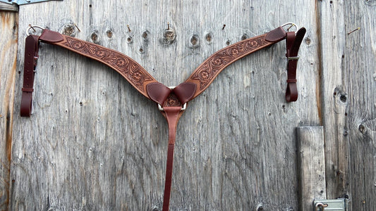 Sunflower tooled leather breastplate