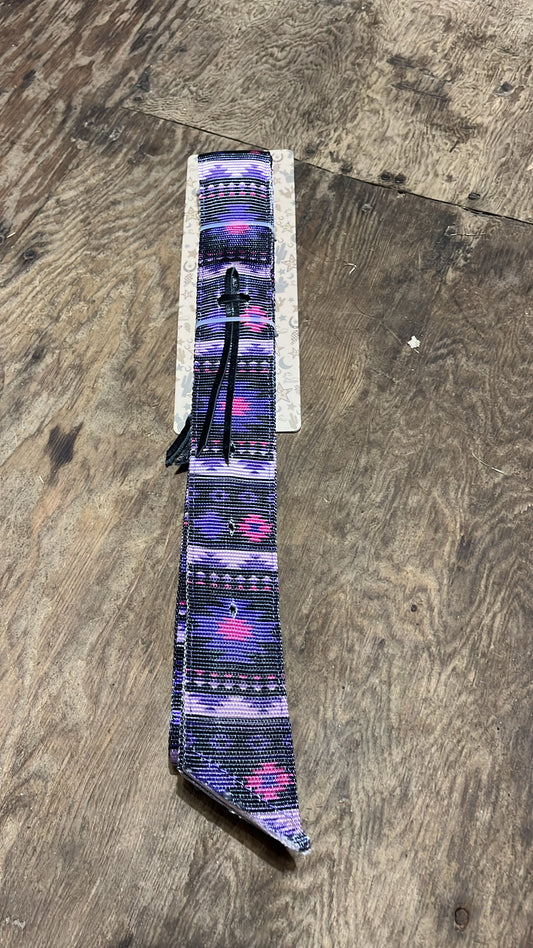 Purple Aztec latigo and off billet set