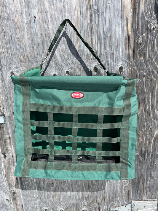 Top load hunter green slow feed hay bag