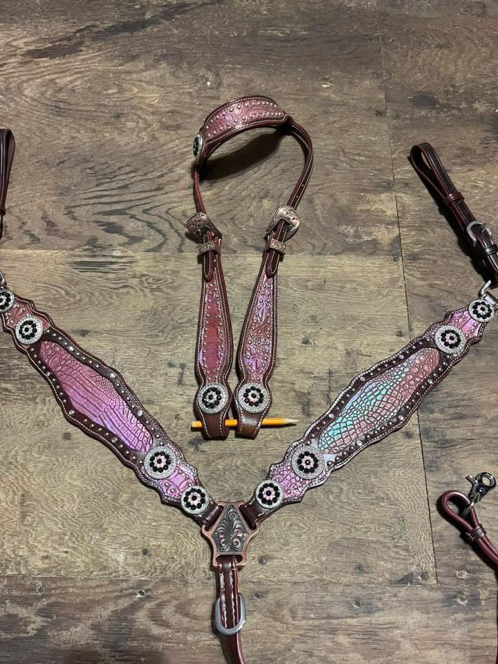 Multicolour alligator tack set