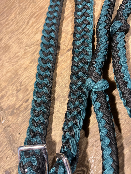 Braided barrel reins