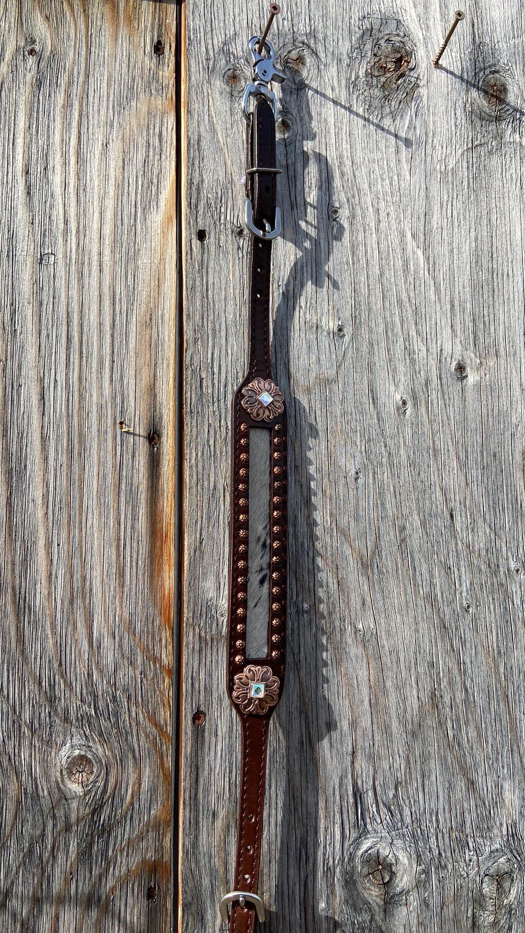 Beautiful cowhide wither strap