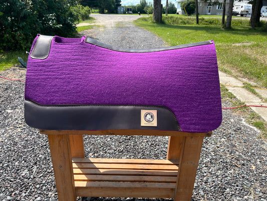 Purple wool western pad