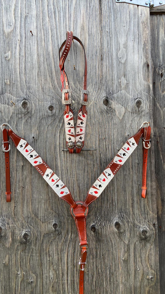 Four of a kind cards one ear tack set