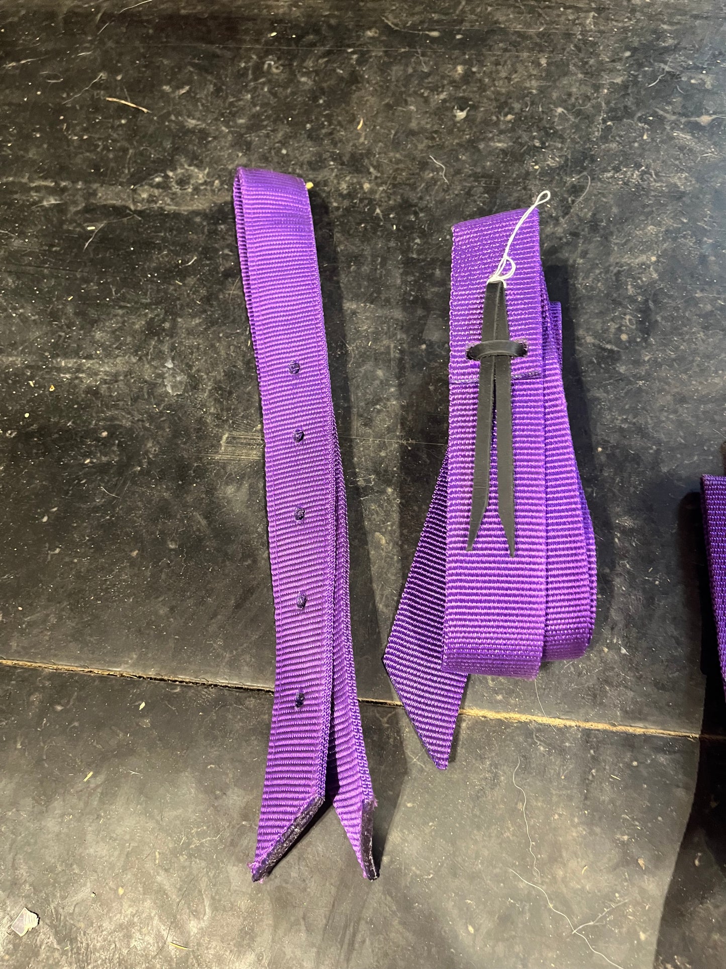 Purple pony latigo and off billet set