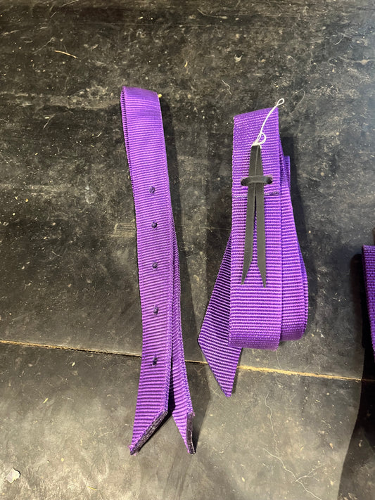 Purple pony latigo and off billet set