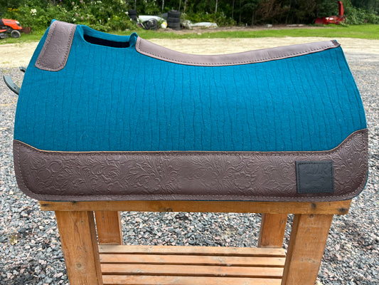 Peacock deep turquoise floral 30x 7/8