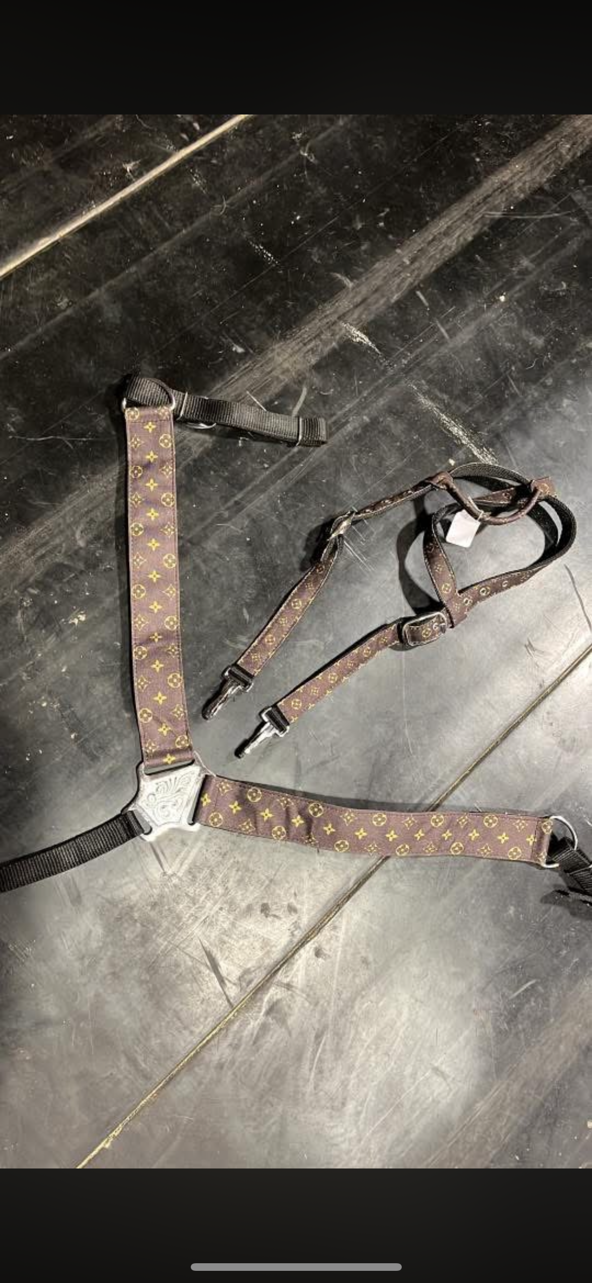 Designer nylon tack set also comes with a browband piece