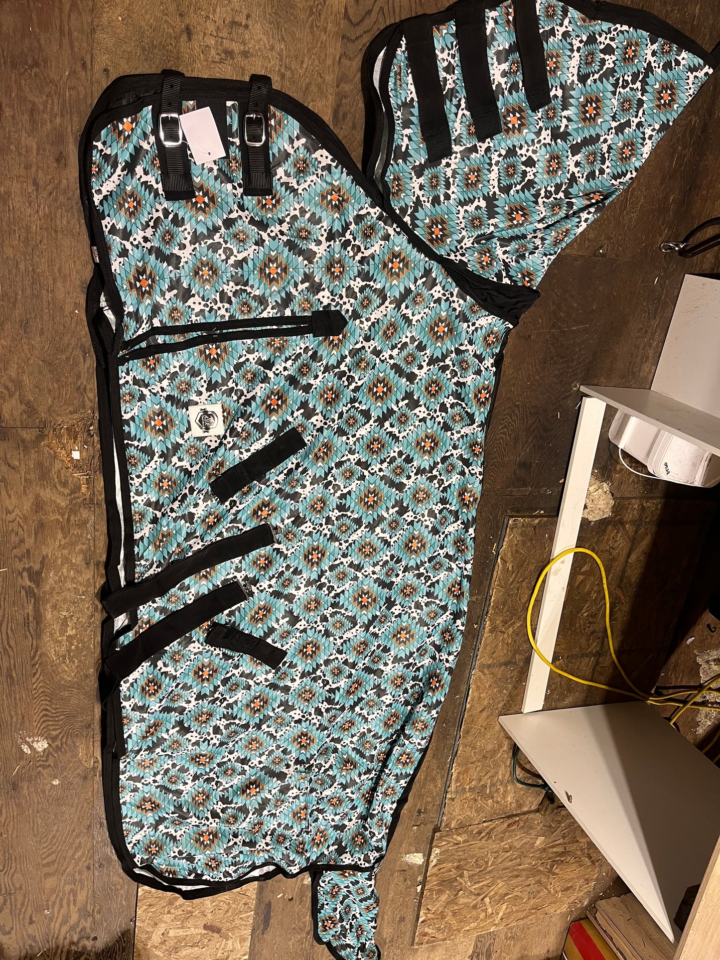 Cow Aztec print flysheet with neck