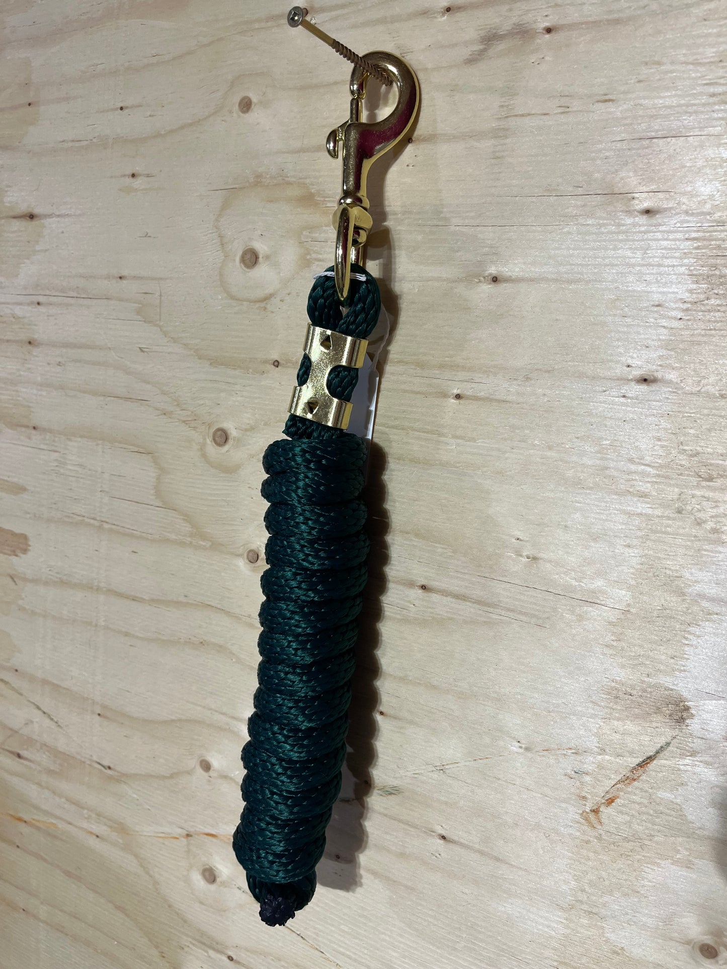 Hunter green 8ft lead rope with brass snap