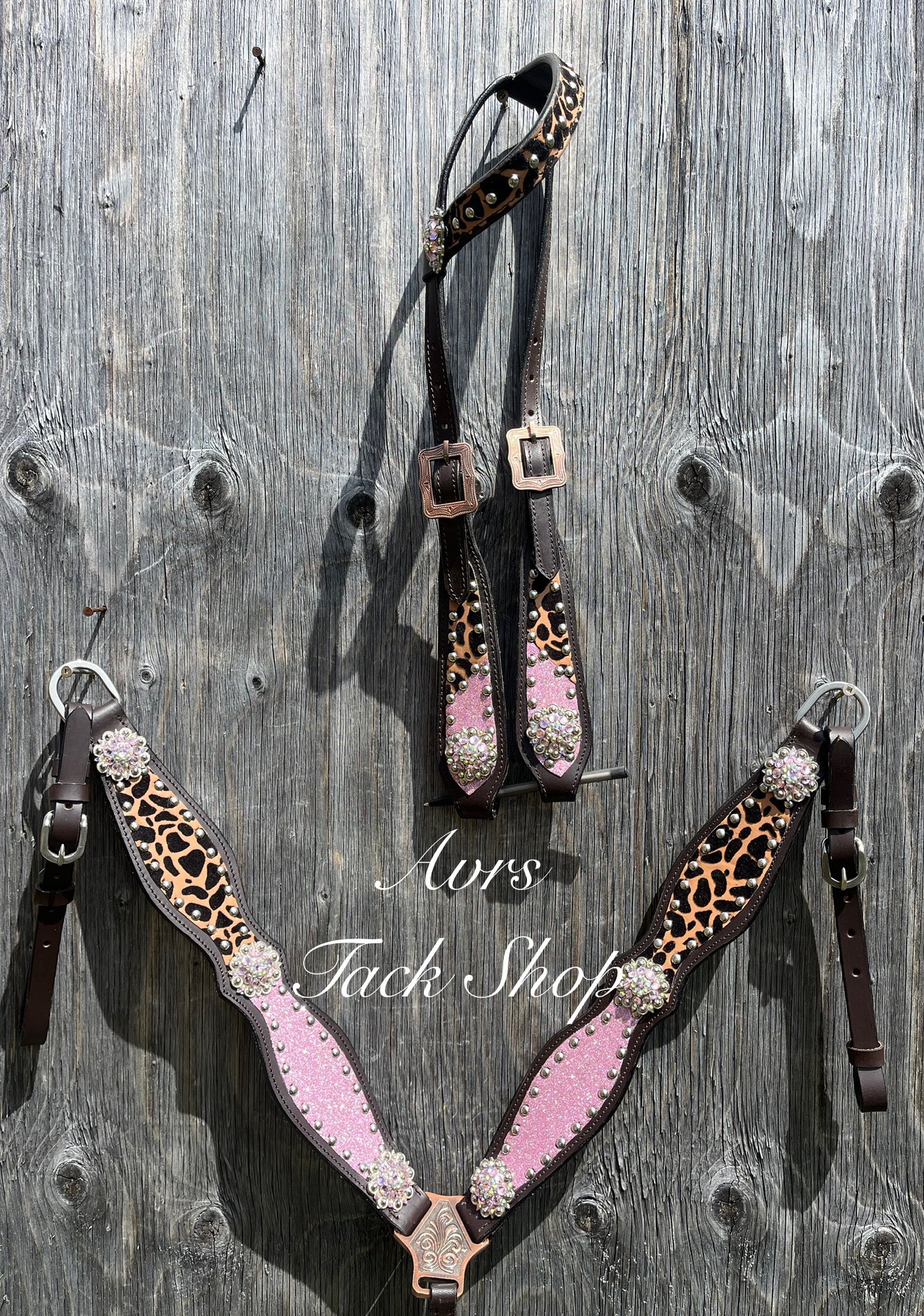 Pink sparkle leopard