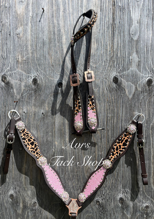 Pink sparkle leopard