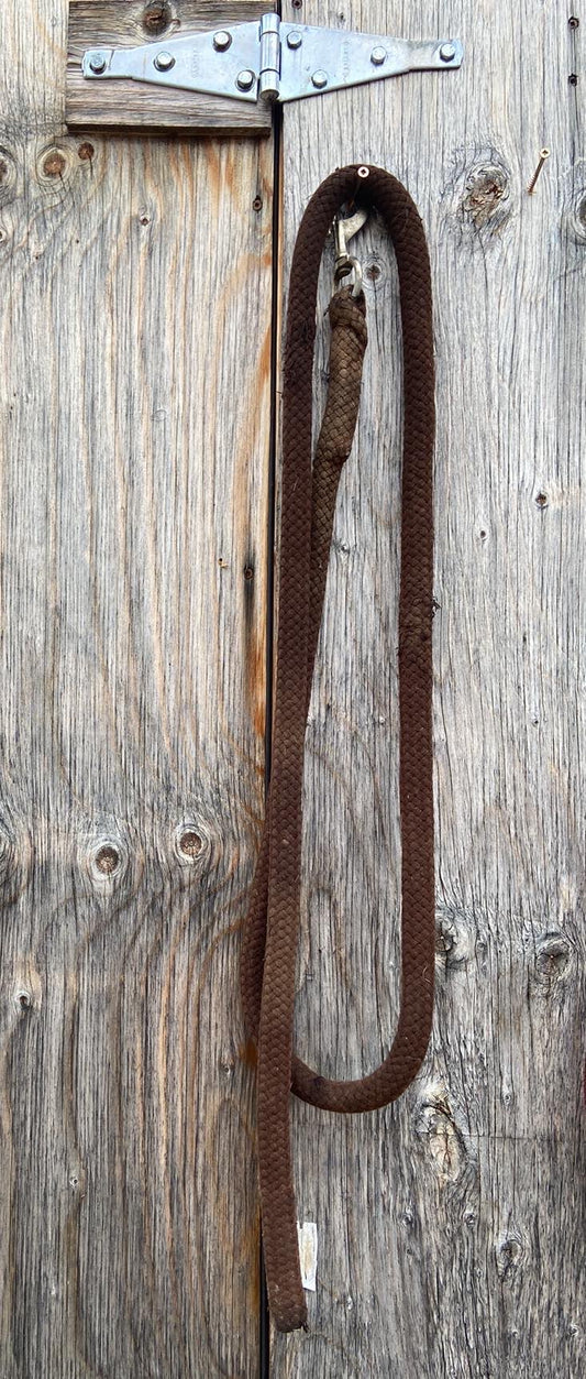 Brown cotton lead rope with snap
