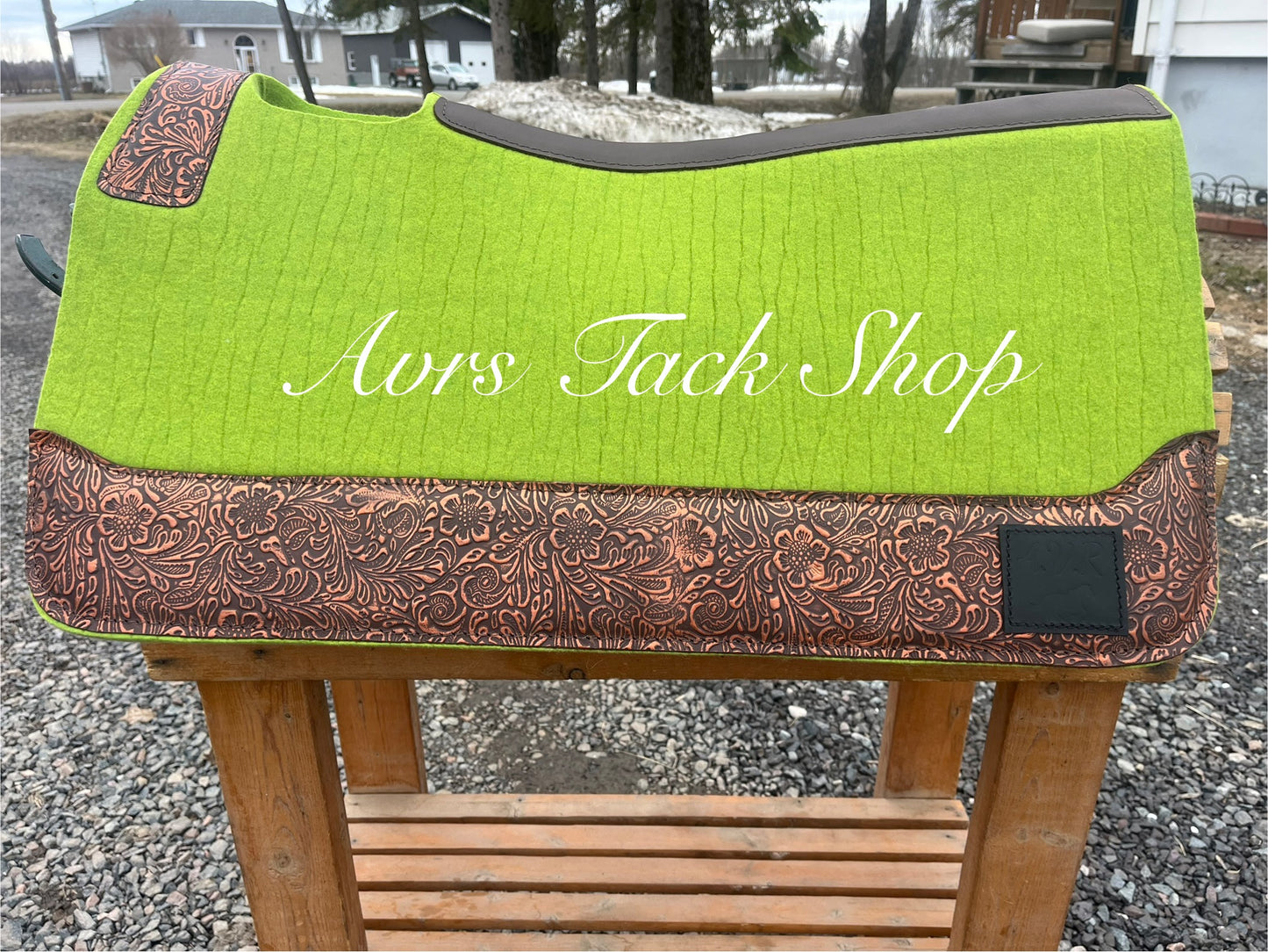 Lime with Brown Floral 30 x 7/8