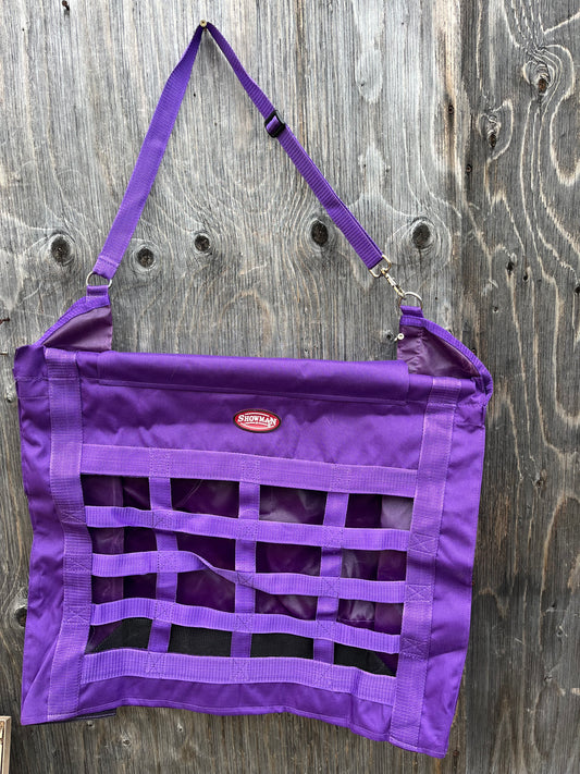 Top load purple green slow feed hay bag