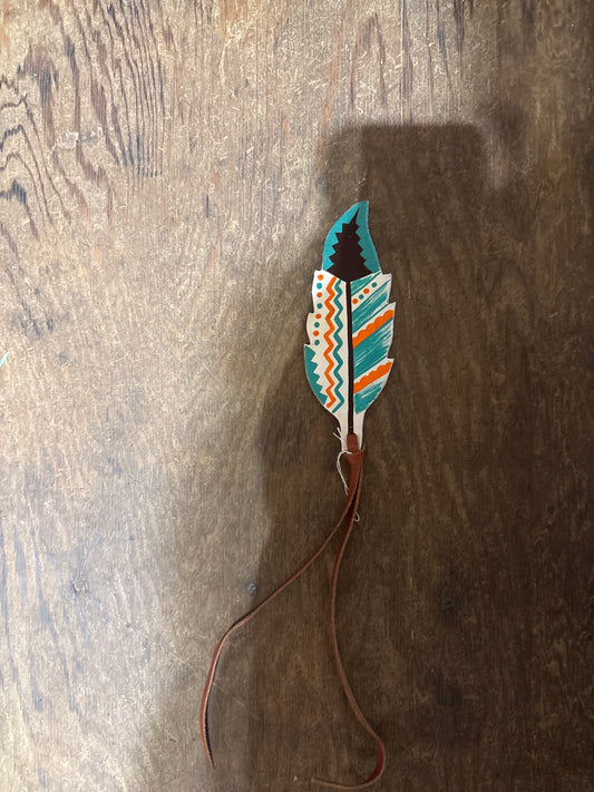 Feather saddle charm
