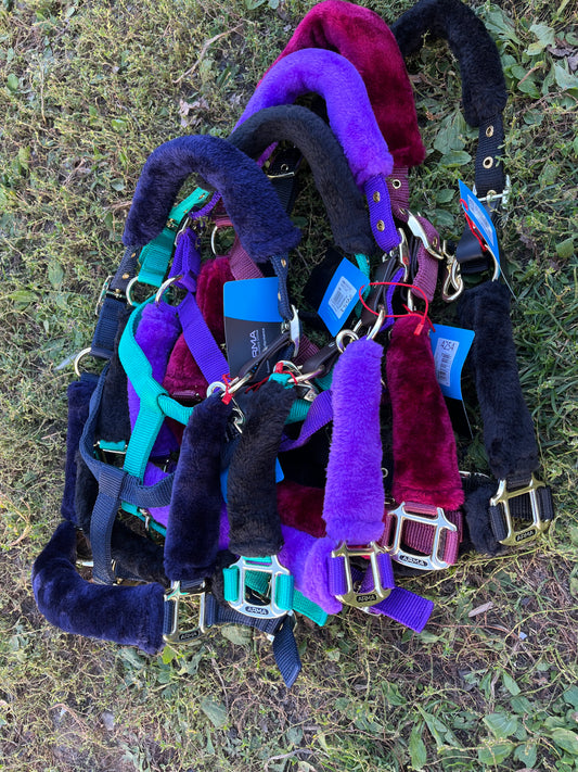 Colored padded fleece breakaway halters
