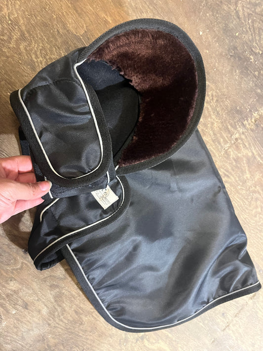 Black fleece lined dog coat with collar new