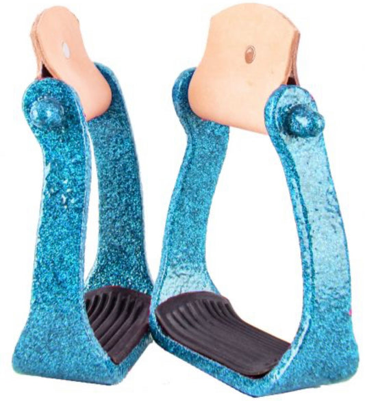 Blue glitter epoxy barrel stirrup