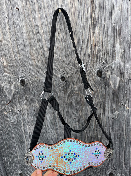 Metallic bronc halter
