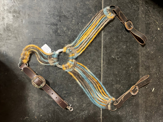 Mohair breastplate with thick leather tugs