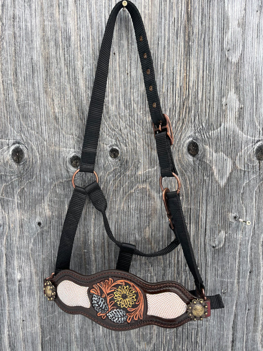 Silver metallic bronc halter