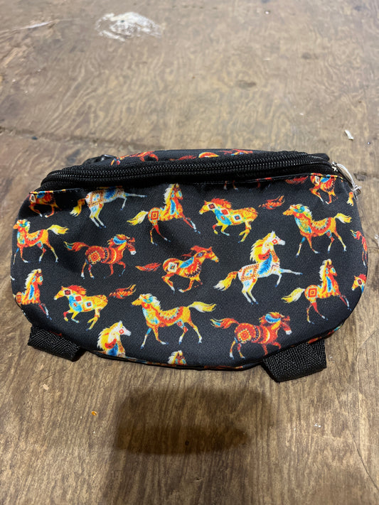Horse print saddle sac
