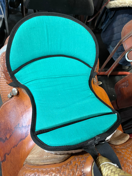 Teal fleece bottom seat saver