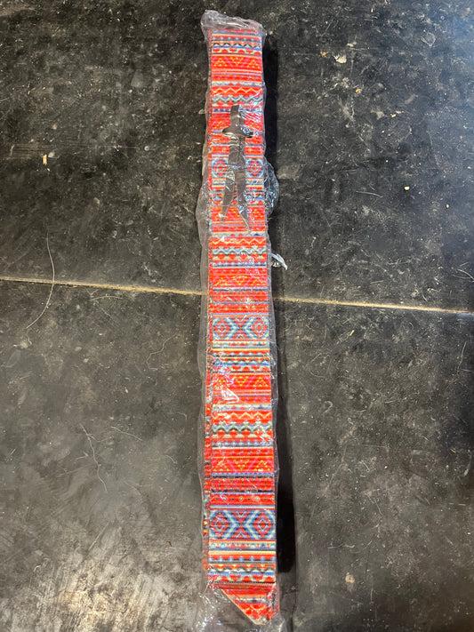 Red Aztec latigo and off billet set