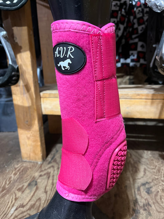 Pink 4 pack sport boots with rubber protective heel