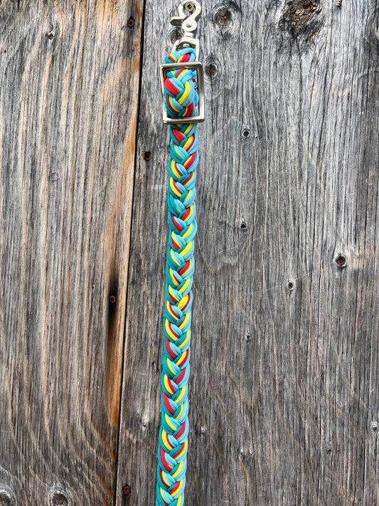 Teal yellow orange adjustable wither strap