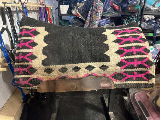 34” pink and black fleece bottom western show pad
