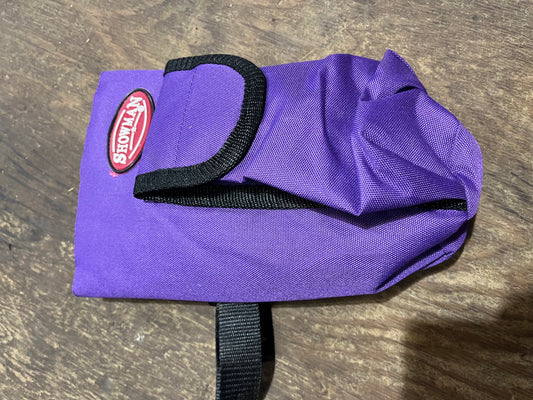 Purple saddle bottle holder