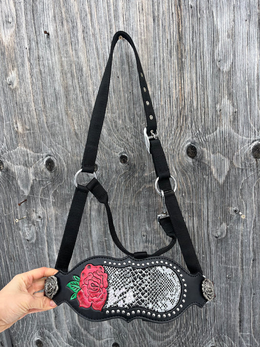 Silver rose bronc halter
