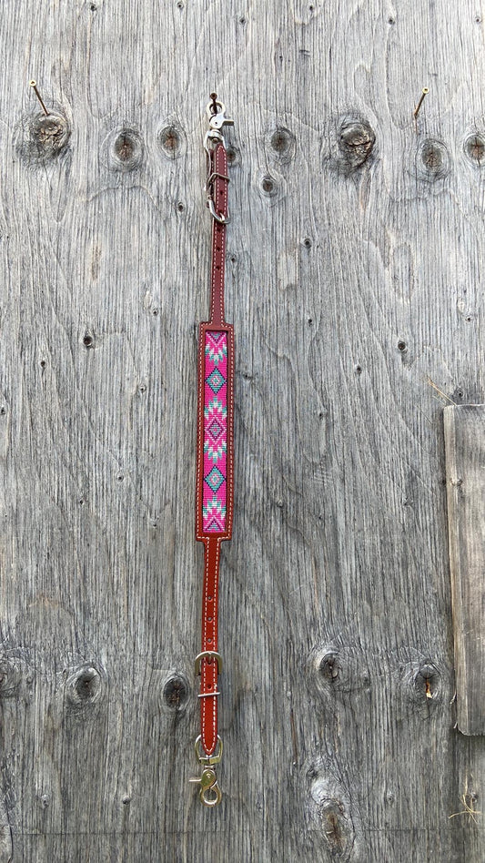 Pink beaded wither strap