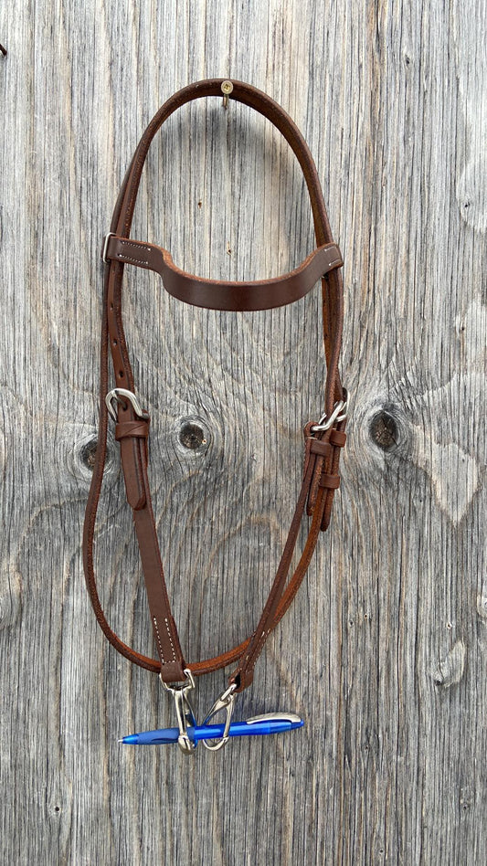Quick change browband headstall W snaps oiled & soft