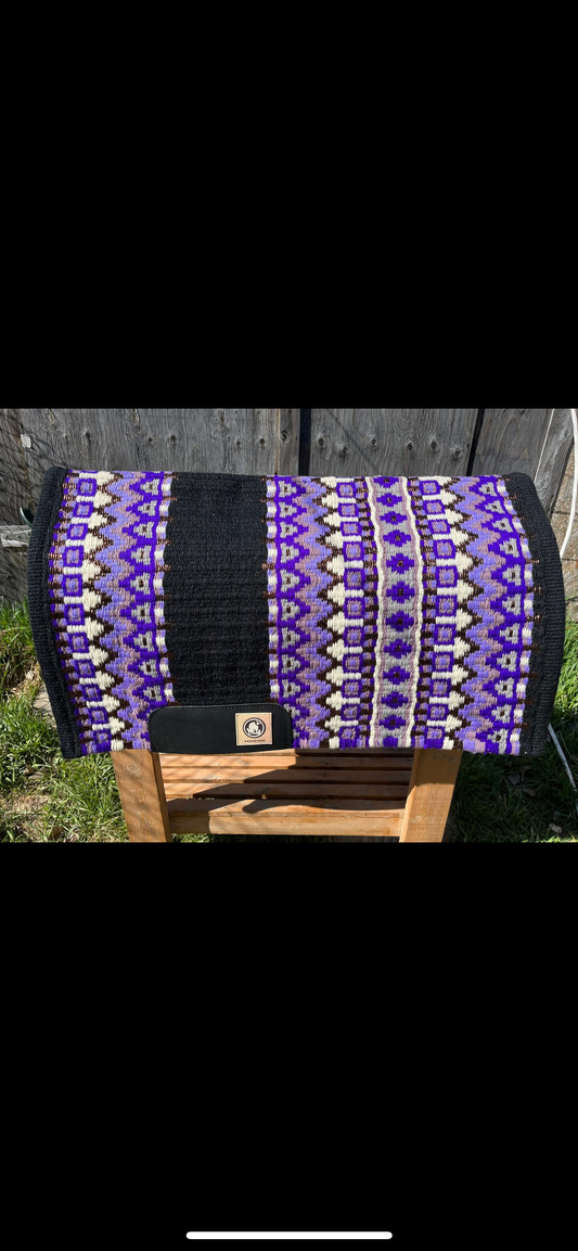 Purple and black western show blanket