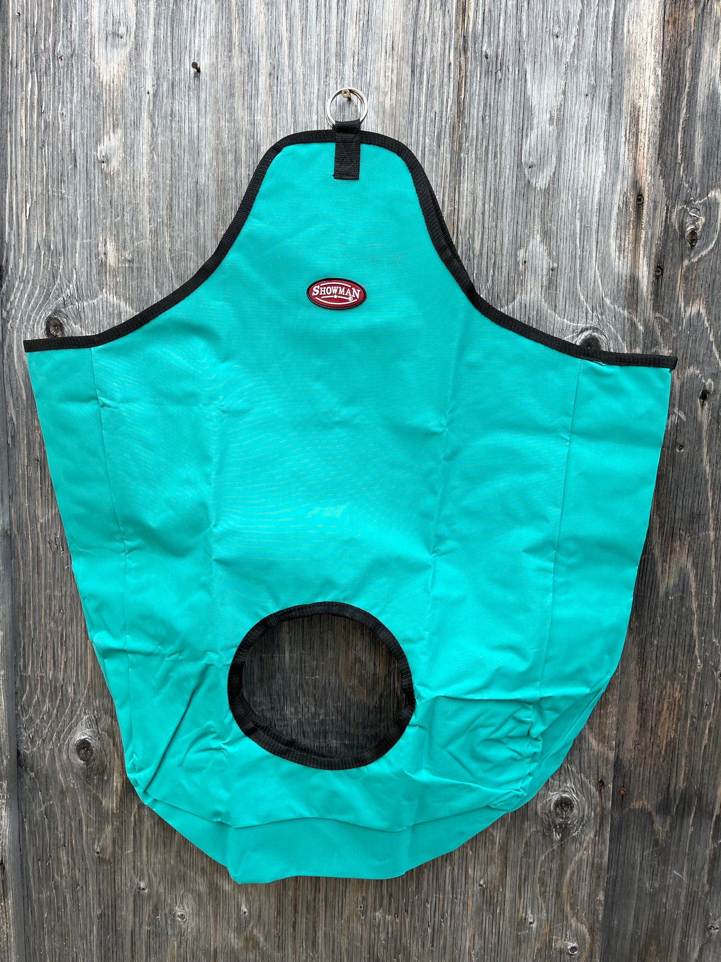 Teal hay bag