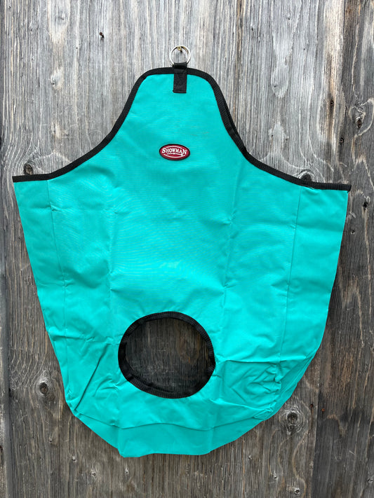 Teal hay bag