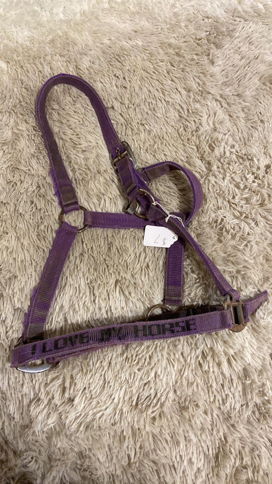 Purple I love my horse halter