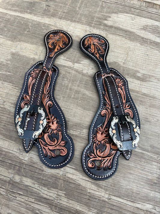 Men’s tooled spur straps