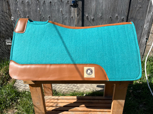 Teal wool western pad 30”