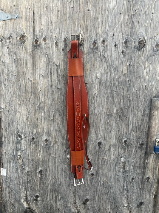 5” wide back cinch set comes with both matching billets & a connector strap new with roller buckles