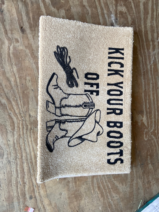 Kick your boots off welcome mat