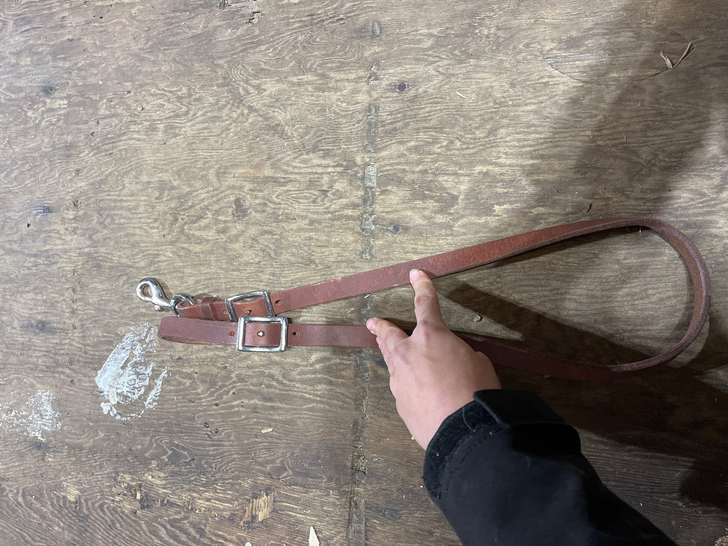 Leather tie down strap