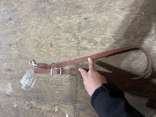 Leather tie down strap