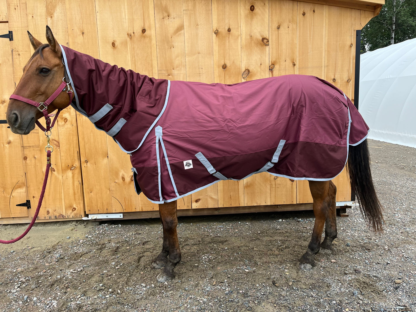 100g Maroon light turnout with removable hood