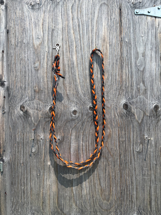 Reins with snaps orange and black