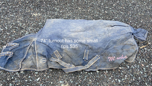 74 used turnout has some rips