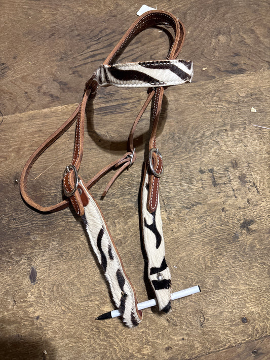 Zebra brownband headstall